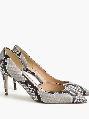 J. Crew Lucie Pumps In Snake Embossed Leather Made in Italy Size 7.5